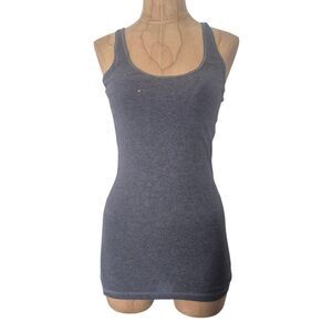 Abercrombie Vintage Y2K Gray Cute Stretch Fitted Tank Top Kids Size XL